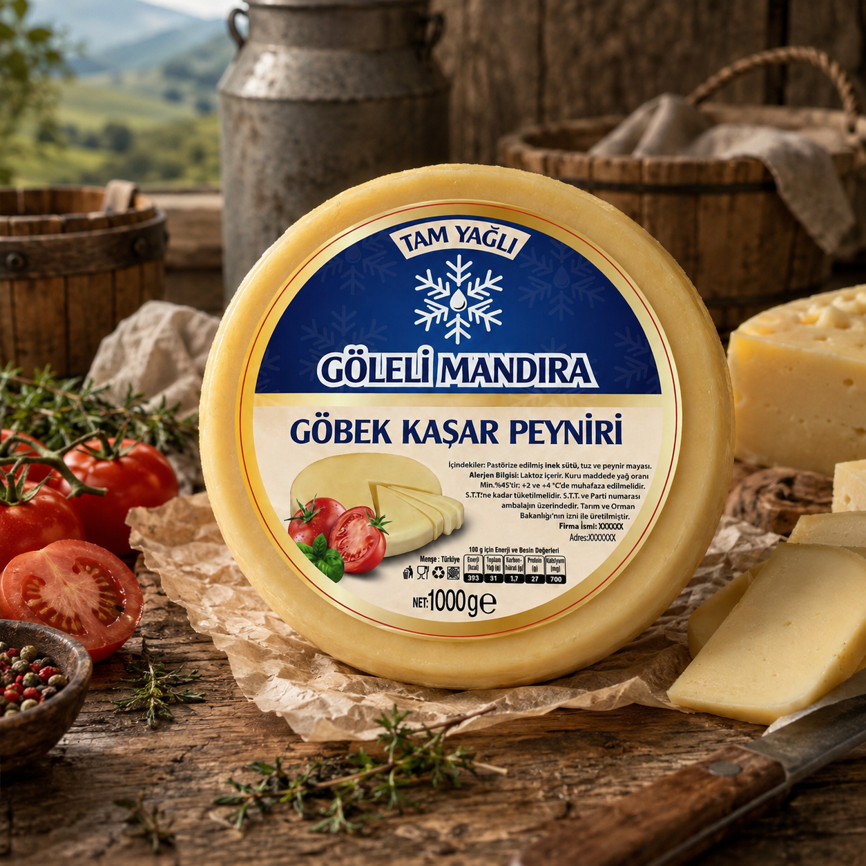Göbek Kaşar 1 kg · Vakumlu